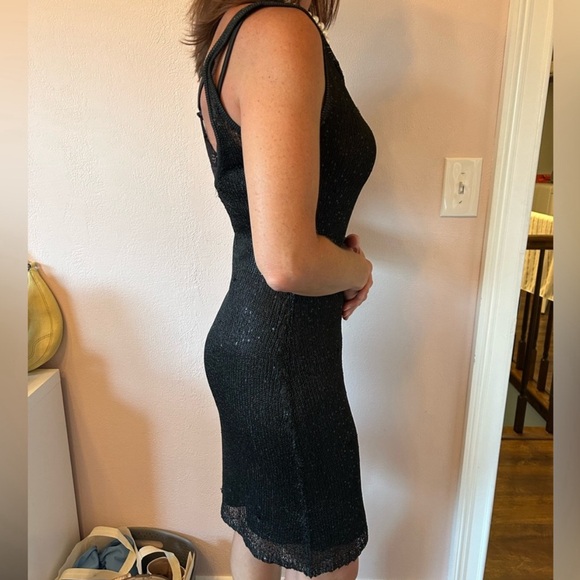 Sequin Knit Dress with Slip - Picture 5 of 10